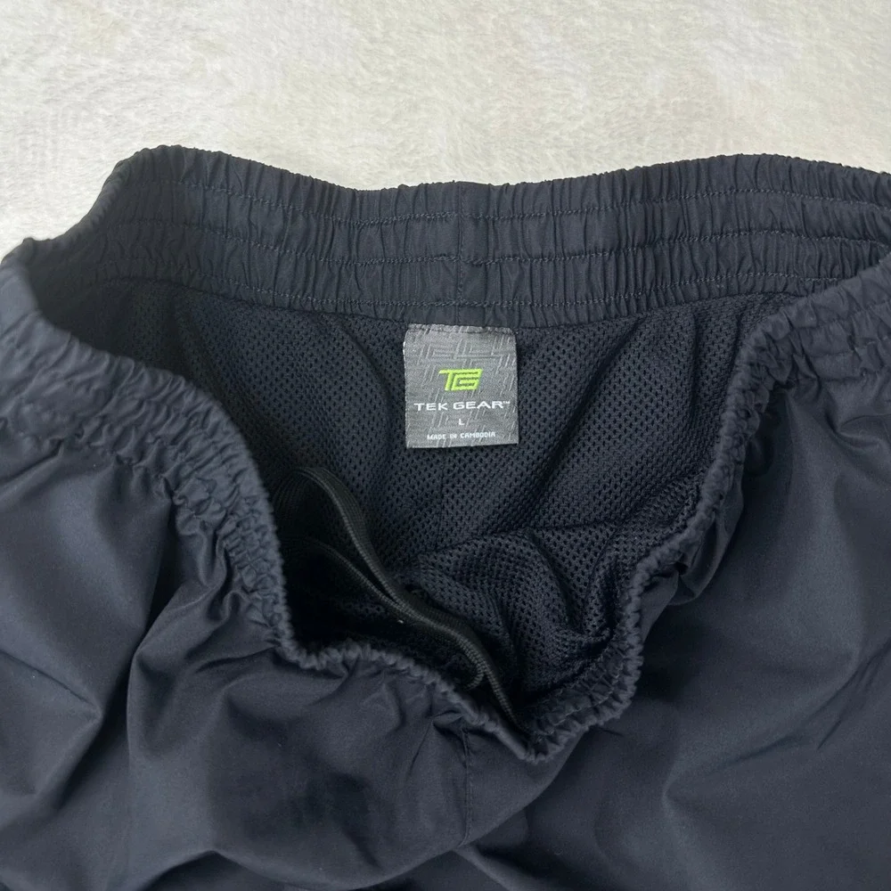 Tek‎ Gear Track Pants Mens Large Regular L Black Athletic Windbreaker